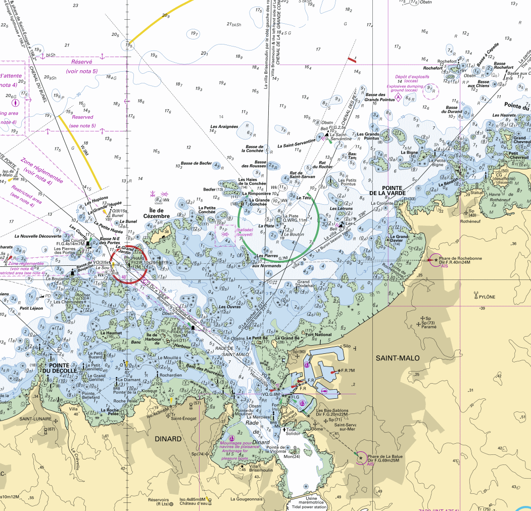 Carte des abords de Saint Malo